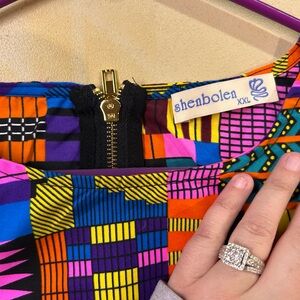 Shenbolen Colorful Patterned shirt XXL